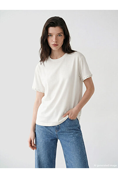 LC Waikiki Zero Roba Collar Stone Soft Touch Women's T-Shirt from Uzg Store t...