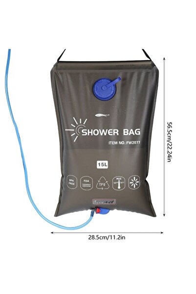 Generic حقيبة دش شمسية محمولة سعة 15 لترًا، دش تخييم يعمل بالطاقة الشمسية مع ...