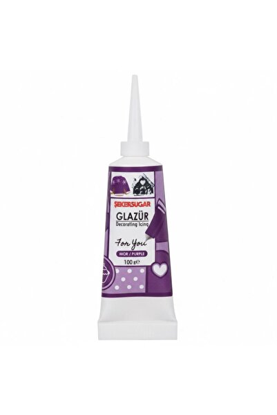 ŞEKER & SUGAR Mor Glazür 100 Gr – Pasta ve Kurabiye Dekor Glaze Kaplama
