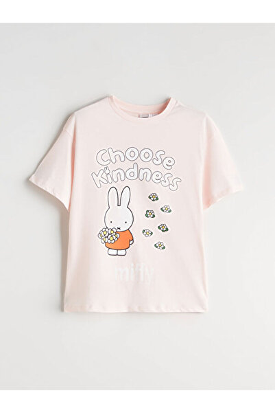 LC Waikiki Rmz Gi̇yi̇m Farkiyla Zero Roba Collar Girls' T-Shirt