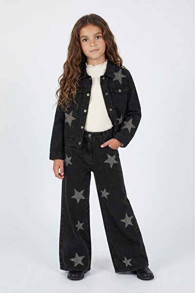 DMB BOYS & GIRLS Dmb Girls' Stone and Star Decorated Denim Jacket 26Ydmb-9935