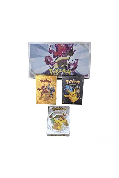 Virtual Trend Set 3 pachete carti Pokemon, 165 bucati cartonase Pokemon, Joc ...