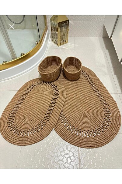 ModaCardin Jute, Wicker, Bathroom Mat Set, Bathroom, Set, Toilet Set