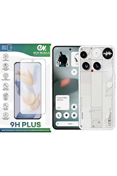 Ecr Mobile Nothing Phone 3 ile Uyumlu Mat 9H Nano Ekran Koruyucu Parmak İzi B...