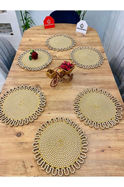 bestbeler Wicker Jute Presentation Plate Mat Supla American Service Set 6 Pieces