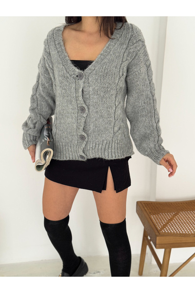 fiolin Women's 4-Button Knitwear Cardigan Yellow