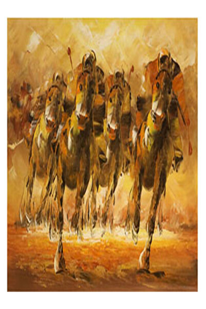 artist لوحة زيتية للخيول العربية
