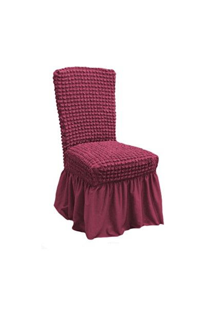 OEM Set of 6 Chair Covers, Vamira, Cotton/Elastane, Red/Bordeaux, 50 x 70 cm