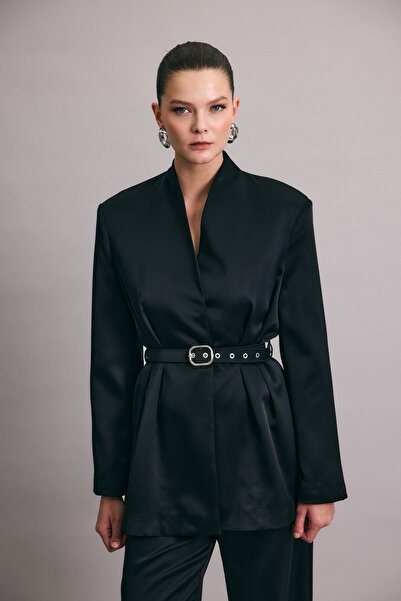 Sateen Ліза Кемерлі Сатенежакет - Чорний