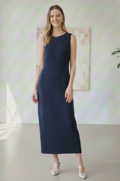 benguen Рокля без ръкави от трикотаж 4775 тъмно синьо