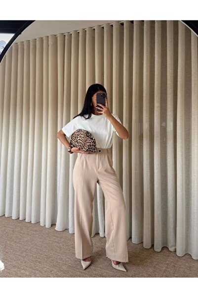 ossons Stripe Patterned Palazzo Trousers