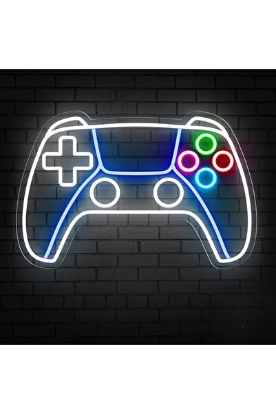 Neon LED Duvar Dekoratif Aydınlatma -Gamer,Oyun kol, 40x25cm-