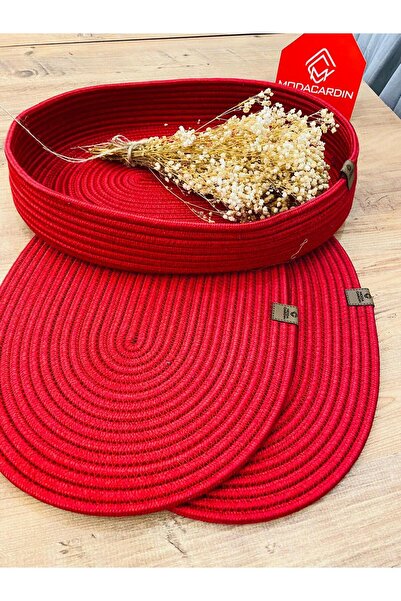 bestbeler Jute Straw Presentation Plate Mat, American Style Oval Serving Tray...