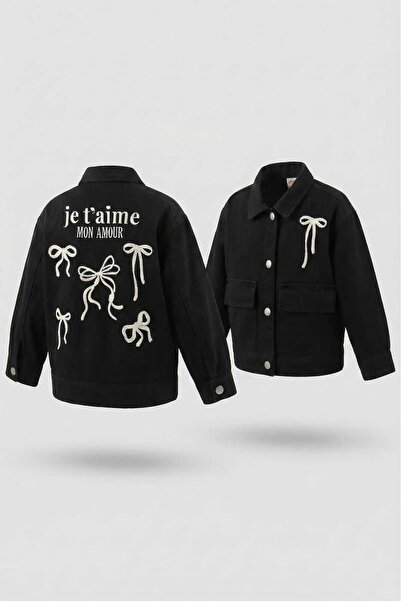 DMB BOYS & GIRLS Dmb Girls Back Bow Embroidered Linen Jacket 26Ydmb-9070