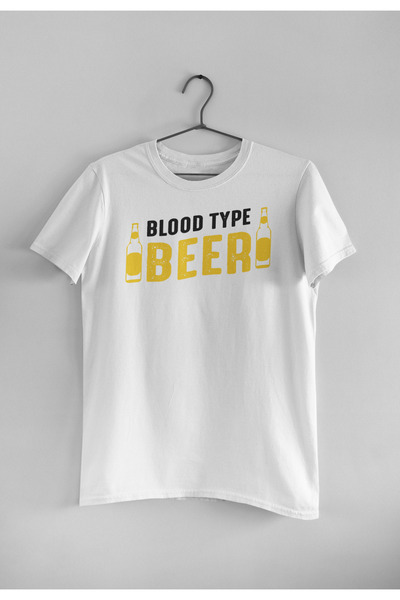 Generic (Unbranded) Tricou Malfini Premium - Bere cu Grupa Sanguină - Alb M