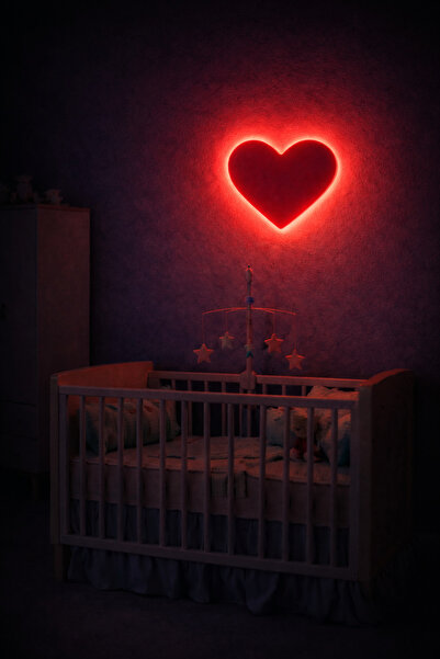 MB DEKOR ATÖLYESİ Kırmızı Peri Ledli MDF Dekor Duvar Panosu – 30x30 cm