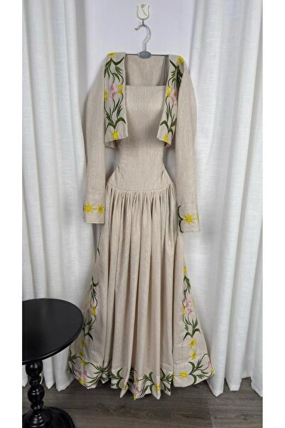 Boutique 219 Long dress with embroidered jacket