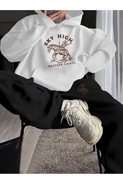 Flaubert Women's Three-Printed Hooded Oversized Sweatshirt - Sweatpants 2-Pie...