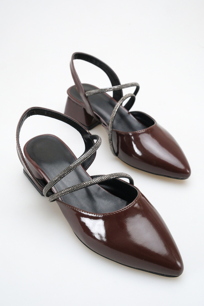 ich1one Pantofi de balet cu toc din piele lăcuită pentru femei Napoli – Toc d...