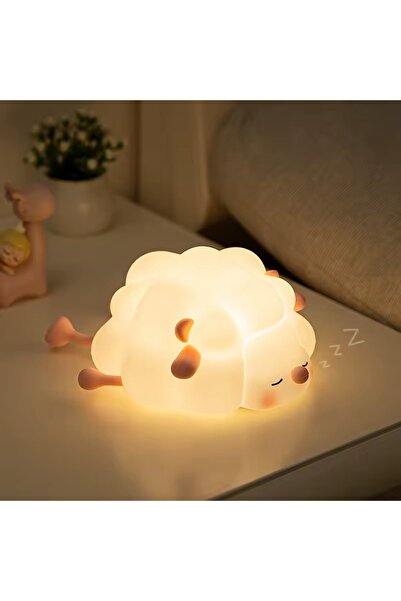 Coverzone Yumuşak Silikon Koyun Mini Gece Lambası Ayarlanabilir Işık Çocuk Ya...