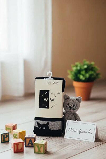 ww waka waka kids store Памучни чорапогащи с котешка фигура за момичета