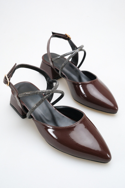 ich1one Pantofi de damă Milano din piele lăcuită cu toc – Toc de 5 cm, elegan...