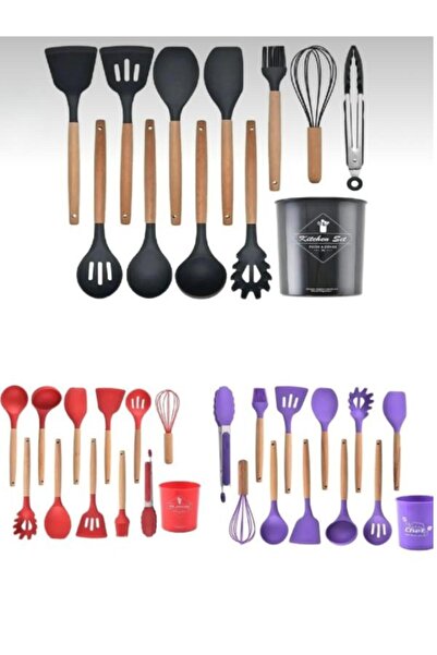 BATBAT Slikon 11'li Kepçe Seti Isıya Dayanıklı; Kepçe-çırpıcı-makarna Kepçesi...