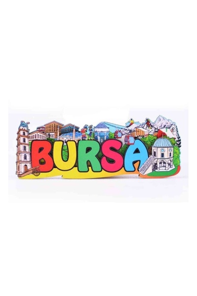 ella'nın çarşısı Bursa Magnet Kabartma 3D Resimli Kabartmalı Ahşap 1 Adet. Bo...