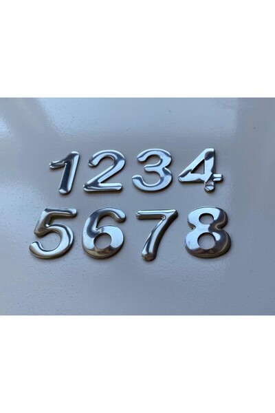 GENDEC 4.2 Cm Metal Krom Yapışkanlı KAPI NUMARASI NO:1,2,3,4,5,6,7,8