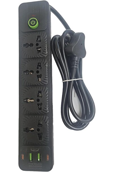 Yuwell YU WELL Power Extension 4-Way 3-Pin Sockets, 2 PD Type-C & 2 Micro USB...