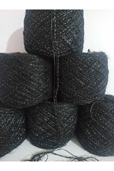 İPEK YÜN İPLİK DÜNYASI Angora Knitting Yarn (Black) Glitter Sequins (Black) G...