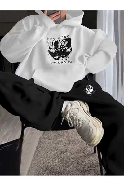 Flaubert Women's Three-Printed Hooded Oversized Sweatshirt - Sweatpants 2-Pie...