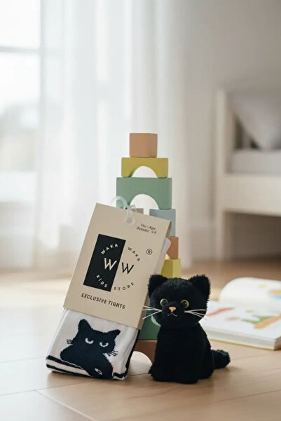 ww waka waka kids store Памучни чорапогащи с котешка фигура за момичета