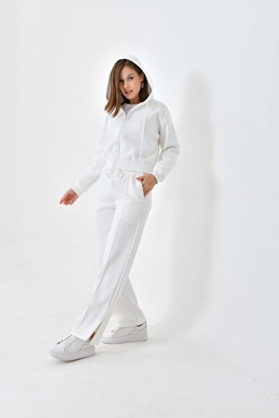 MVStore Γυναικείο σετ φούτερ με κουκούλα και φερμουάρ σε μεγάλο μέγεθος