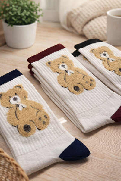 SoleStory Unisex Desenli Çorap – Sevimli Ayıcık Deseni | Günlük Rahat Kullanım