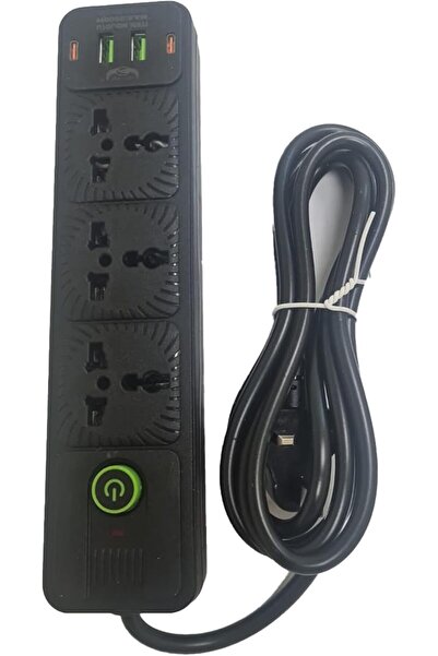 Yuwell YU WELL Power Extension 3-Way 3-Pin Sockets, 2 PD Type-C & 2 Micro USB...