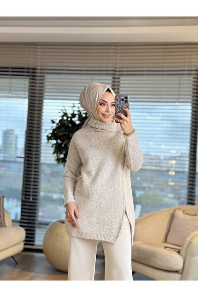 ALANURMODA 7768 Oslo Yandan Fermuarlı Triko Tunik