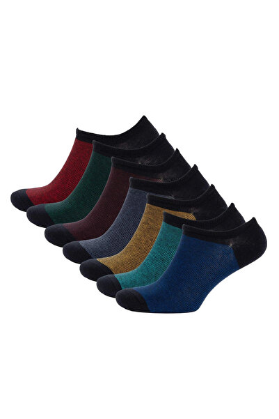 DeFacto C6805Axnv2 Navy Blue Men's Invisible 7-Piece Cotton Sneaker Socks