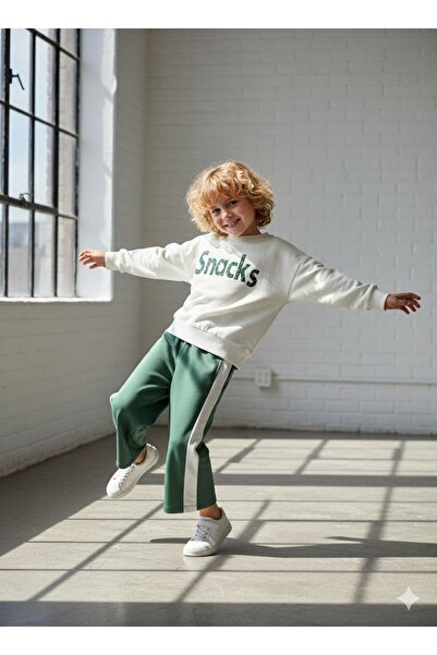 Butik Unisex Snacks Baskılı Sweat Salaş Pantolon Takım