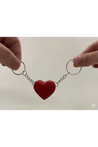 Hediyem Senin İçin هدية للحبيب: مجموعة سلسلة مفاتيح على شكل قلب متداخل "نصف م...