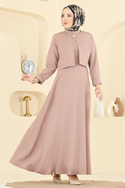 ModaMerve Broş Aksesuarlı Dabıl Takım 24019UKB139-MS Vizyon