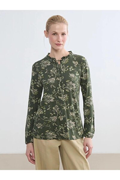 LC Waikiki Tie Collar Patterned Blouse (S6)