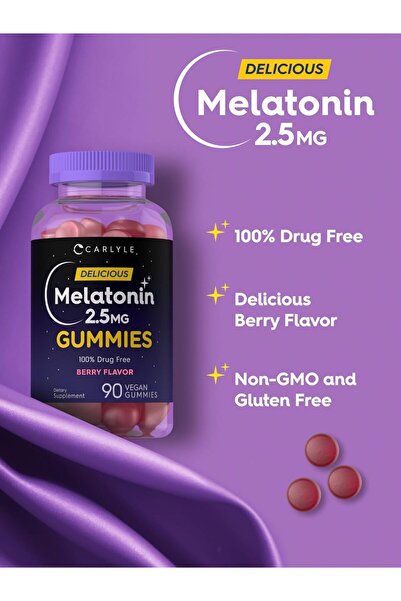 Carlyle Melatonin 2.5 mg Gummies | 90 Count | Berry Flavor Gummy Supplement |...