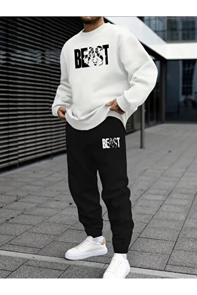 Flaubert Men's Ba Printed Oversized Sweatahirt - Sweatpants 2-Piece Set