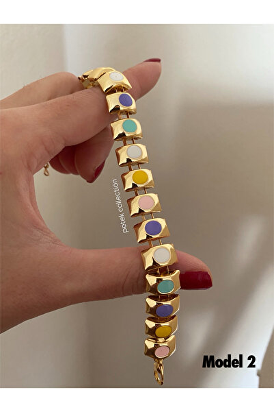 Petek Collection Colorful Beaded Gold Rail Bracelet