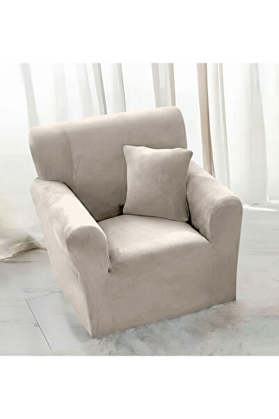 trendyhome Elastic Velvet Armchair Cover, Soft Material, Extra Fasteners – Da...