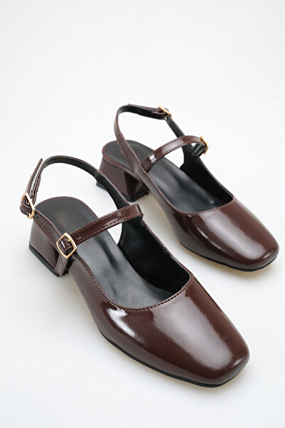 ich1one حذاء باليرينا نسائي من الجلد اللامع بكعب من باليرمو - كعب 5 سم، مناسب...