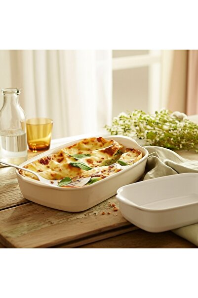 Emile Henry EH029892 طقم أواني فرن مكون من قطعتين كريمي اللون