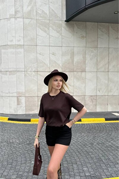 GUMMORE COLLECTİON Basic Modal T-Shirt, Relaxed Fit, Comfortable Fit Crew Nec...