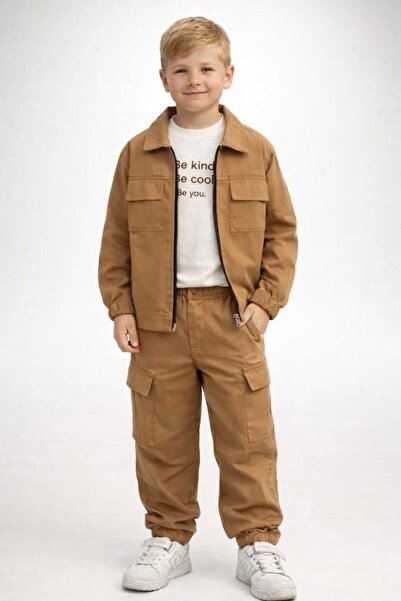 neocotton Boy's Gabardine Trousers Jacket Short Sleeve T-Shirt 3-Piece Season...